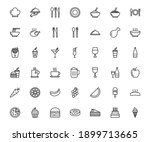 restauran icon set. food and... | Shutterstock .eps vector #1899713665