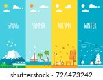 flat design 4 seasons... | Shutterstock .eps vector #726473242