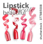set of wet lipsticks and... | Shutterstock .eps vector #377885008