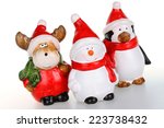 reindeer snowman and penguin... | Shutterstock . vector #223738432