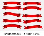 red ribbon set | Shutterstock .eps vector #575844148