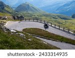 Motorcycle on Grossglockner mountain road