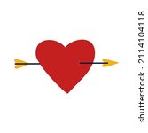 a heart pierced by an arrow.... | Shutterstock .eps vector #2114104118