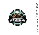 Farm Logo With Tractor And...
