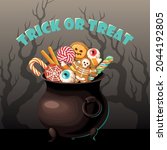 vector halloween card will... | Shutterstock .eps vector #2044192805