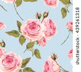 english roses seamless | Shutterstock .eps vector #439261318