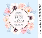 vintage wedding invitation | Shutterstock .eps vector #707088685