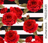 Seamless Pattern With Roses...