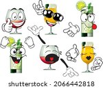 vector set of funny icons and... | Shutterstock .eps vector #2066442818