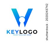 initial letter v keyhole logo... | Shutterstock .eps vector #2020243742