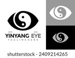 yin yang eye logo design vector ...