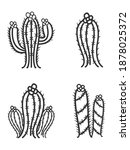 cactus set. vector hand drawn... | Shutterstock .eps vector #1878025372