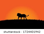 The Black Silhouette Of A Lion...