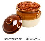 Baked Beans In Pot Isolated On...