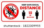 warning sign please keep social ... | Shutterstock .eps vector #1822309955