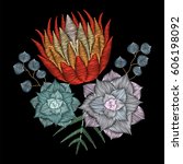 Embroidery Stitch With Protea...