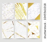 marble with golden texture... | Shutterstock .eps vector #1045561018