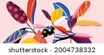 tropical plants and jungle... | Shutterstock .eps vector #2004738332