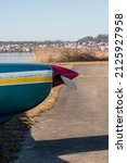 Small photo of Wangen-Lachen, Switzerland, February 13, 2022 Mooney M20 propeller on an exhibited plane on a small airfield