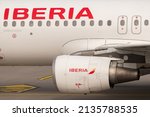 Small photo of Zurich, Switzerland, March 2, 2022 Iberia Airbus A320-214 aircraft is taxiing at the international airport