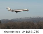 Small photo of Zurich, Switzerland, January 14, 2024 9H-VIB vista Jet Bombardier Global 7500 aircraft is landing on runway 14 during the world economic forum in Davos