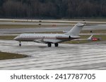 Small photo of Zurich, Switzerland, January 17, 2024 9H-IGH Vista Jet Bombardier Global 6000 aircraft is taxiing on a rainy day during the world economic forum in Davos