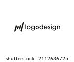 four strip line logo. abstract... | Shutterstock .eps vector #2112636725