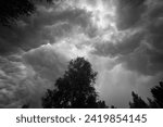Small photo of Dark storm clouds in the sky.Bad weather before the rain.Storm and tempest.