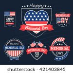 happy memorial day label. set... | Shutterstock .eps vector #421403845