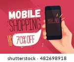 mobile shopping banner template.... | Shutterstock .eps vector #482698918