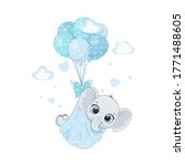 cute baby elephant in diapers... | Shutterstock .eps vector #1771488605