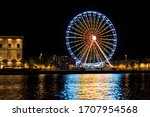Colorfull Ferris Wheel At Night