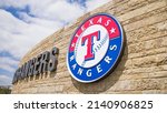 Small photo of Arlington, TX - March 30, 2022: MLB Baseball Texas Rangers' logo
