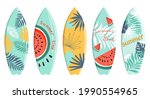 Set Of Vector Surfboard In...