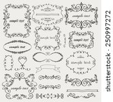 hand drawn vintage floral frames | Shutterstock .eps vector #250997272