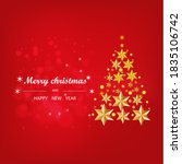 christmas card with star and... | Shutterstock . vector #1835106742