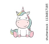 Cute Cartoon Character Unicorn. ...
