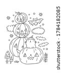 trick or treat coloring page.... | Shutterstock .eps vector #1784182085