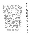 halloween coloring page for... | Shutterstock .eps vector #2032831628