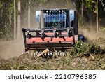 forest mulcher that cleans the soil in the forest. tracked general purpose vehicles used for vegetation and biomass management.