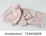 Pale Pink Gloves  Scarf And...