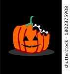halloween robo vector design... | Shutterstock .eps vector #1802375908