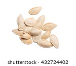 Heap of pumpkin seeds isolated on white background