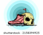 outdoor boots and skull... | Shutterstock .eps vector #2158394925