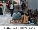Homeless Man  Beggar Living On...