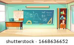 classroom for math learning... | Shutterstock .eps vector #1668636652