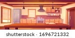 rustic kitchen empty interior... | Shutterstock .eps vector #1696721332