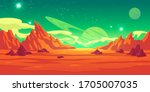 mars landscape  alien planet... | Shutterstock .eps vector #1705007035