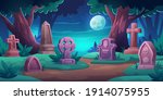 old cemetery with memorial... | Shutterstock .eps vector #1914075955