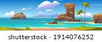 sea beach  rock islands in... | Shutterstock .eps vector #1914076252
